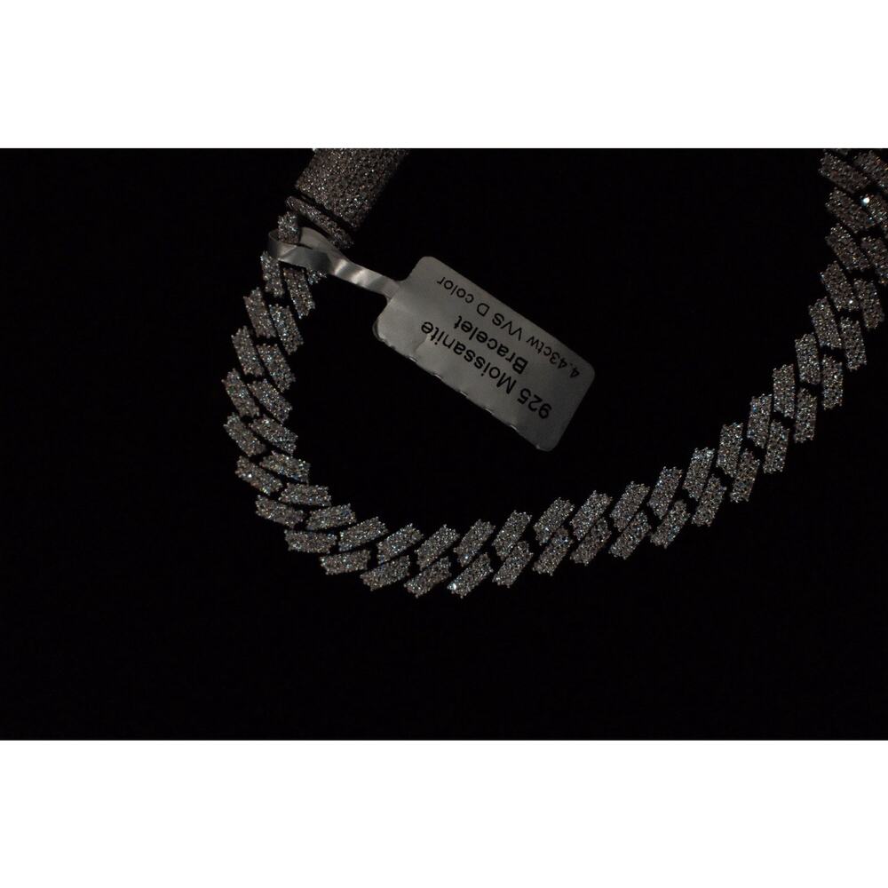 Moissanite Solid Miami Classic Bracelet Fully Iced 925 Silver Passes Tester
